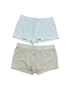 NEW Brandy Melville Boy Shorts Underwear Button Up One Size Women’s SET OF 2